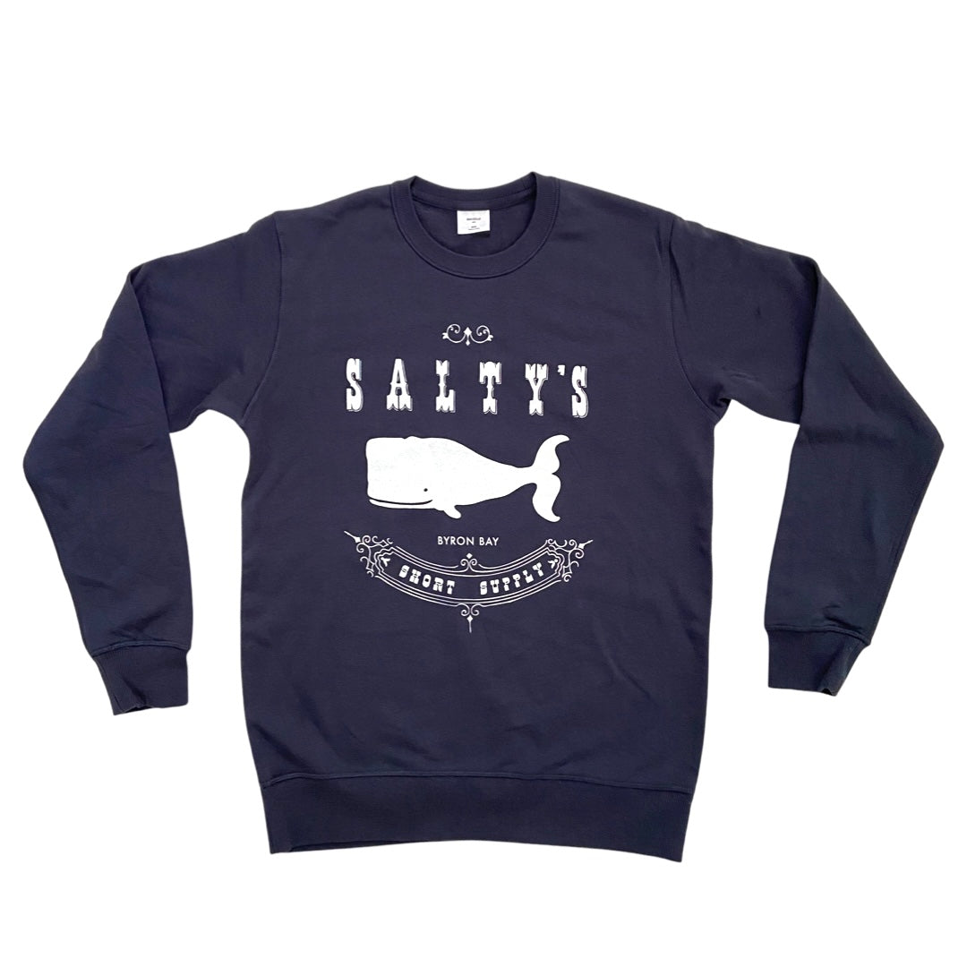 WHALE LOGO SWEATER PETROL BLUE
