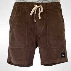 BROWN PANAMA CORD WALKSHORTS