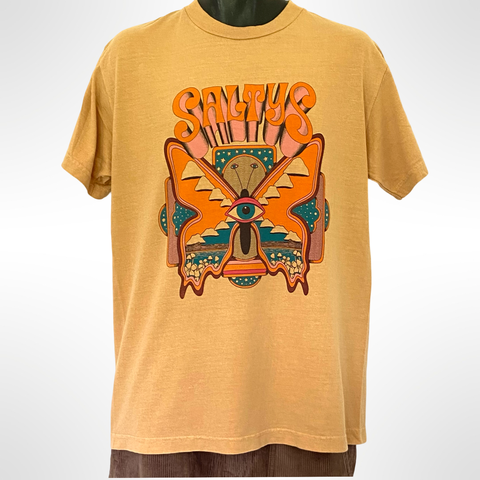 BUTTERFLY TEE WASHED MUSTARD